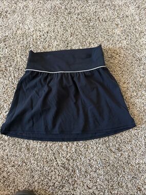 all in motion Black Skater Skirt with White Piping
